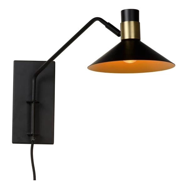 Lucide PEPIJN - Lámpara de pared - 1xE14 - Negro - detalle 1